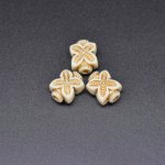 アクリルビーズ アンティーク調 クローバー ワインボトル型 12×15mm ベージュ【500g（約400ヶ）】