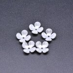アクリルビーズ フラワー 四弁花 パールホワイト 4×10mm 【100ヶ】
