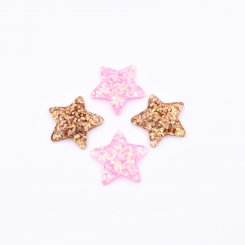樹脂貼付けパーツ 星型 スパンコール封入 23x24mm 【50ヶ(約72g)】