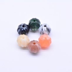 アクリルビーズ 丸型カボチャ 16×17mm【100ヶ】