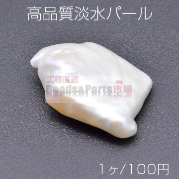 高品質淡水パール No.10 不規則型 穴なし 天然素材【1ヶ】