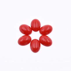 樹脂貼付けパーツ 楕円形 18x13mm レッド【50ヶ(約44g)】