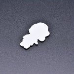 アクリルチャーム 女の子 ホワイト&ブラック 20×36mm【50ヶ】