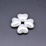 ABS製 パールビーズ ハート パールホワイト16×17mm 【100ヶ】