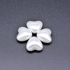 ABS製 パールビーズ ハート パールホワイト16×17mm 【100ヶ】