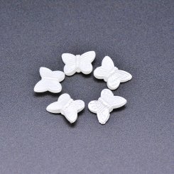 アクリルビーズ 蝶 パールホワイト 11×15mm 【100ヶ】
