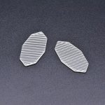 アクリルパーツ 八角形 半クリア ストライプ ホワイト 21×43mm【50ヶ】