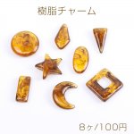 樹脂チャーム 全8種 琥珀色（8ヶ）