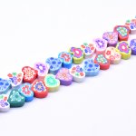 フィモビーズ ハート 花模様入 カラーミックス 8-11mm【1連（約40ヶ）】