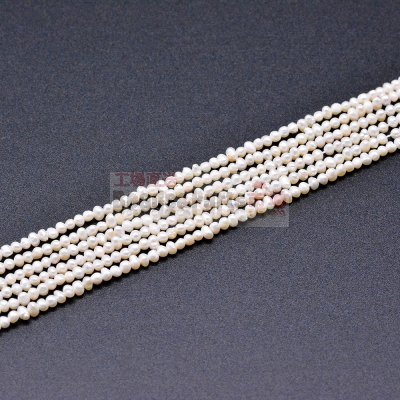 高品質淡水パールビーズ 不規則 天然素材 ホワイト 2.5mm【1連（約172ヶ）】