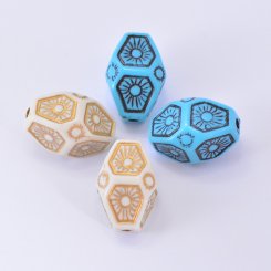 アクリルビーズ アンティーク調 菱形 21×30mm【500g】