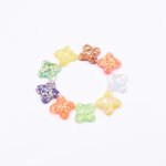 樹脂貼付けパーツ 四葉型 スパンコール封入 22x22mm 【50ヶ(約89g)】