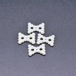 アクリルパーツ デコパーツ リボン パール風 ホワイト9×12mm【100g（約660ヶ）】