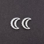 アクリルパーツ 月形 パール風 15x11mm ホワイト【50ヶ】
