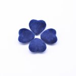 高品質フロッキービーズ ハート ダークブルー 17×18mm 【100ヶ】