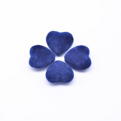 高品質フロッキービーズ ハート ダークブルー 17×18mm 【100ヶ】