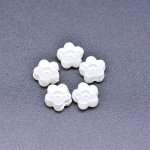 アクリルビーズ フラワー 五弁花 パールホワイト 4×8mm【100g（約625ヶ）】