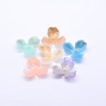 アクリルパーツ 3弁花 穴あり12×36mm 全6色【100ヶ】