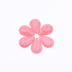 樹脂貼付けパーツ 雫形 25x16mm ピンク【50ヶ(約53g)】