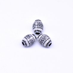 アクリルビーズ アンティーク調 オーバル 12×16mm ホワイト【500g（約440ヶ）】