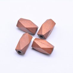 ウッドビーズ ナチュラル カット長形 ブラウン 10×20mm【100ヶ】