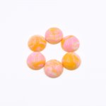 樹脂貼付けパーツ 円形 20x20mm オレンジ【50ヶ(約100.5g)】