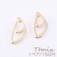 デザインピアス 変形三角形 15×30mm ゴールド【1ペア】
