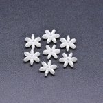 アクリルビーズ フラワー 六弁花カット パールホワイト4×9mm 【100ヶ】