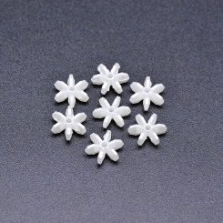 アクリルビーズ フラワー 六弁花カット パールホワイト4×9mm 【100ヶ】