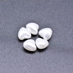 ABS製 パールビーズ ハート パールホワイト 6×6mm 【100ヶ】
