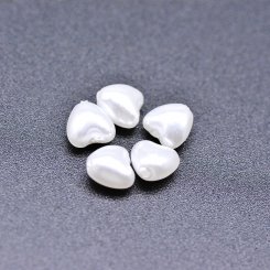 ABS製 パールビーズ ハート パールホワイト 6×6mm 【100ヶ】