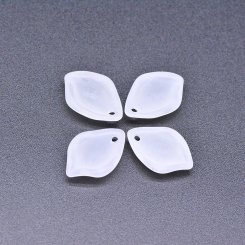 アクリルチャーム 葉形 ホワイト 13×19mm 【500g】