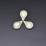 アクリルビーズ アンティーク調 雫型 14×21mm ホワイト【500g（約580ヶ）】