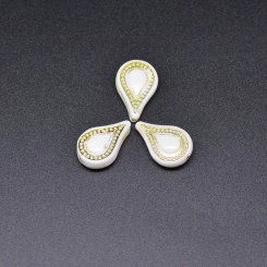 アクリルビーズ アンティーク調 雫型 14×21mm ホワイト【500g（約580ヶ）】