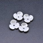 アクリルビーズ フラワー 三弁花 パールホワイト 4×12mm 【100ヶ】