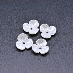 アクリルビーズ フラワー 三弁花 パールホワイト 4×12mm 【100ヶ】