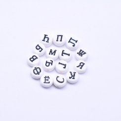 アクリル丸型アルファベットビーズ ブラック 4×7mm【約3600-3700ヶ】