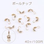 デザインボールチップ エンドパーツ カメ 3.5mm ゴールド（40ヶ）