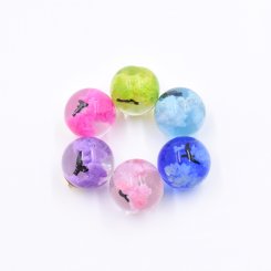 樹脂チャーム 円形 樹脂封入 1カン 23x20mm ゴールド/クリア【50ヶ(約256g)】