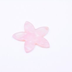 アクリルチャーム 花型 1穴 ライトピンク 5×37mm【20ヶ】