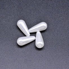 ABS製 パールビーズ 雫型 パールホワイト 6×14mm 【100ヶ】