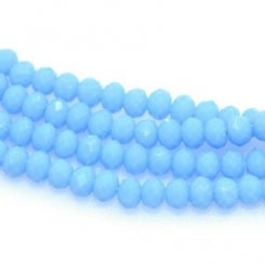 ボタンカットグラスビーズ 18ライトサファイア 3×4mm(1連/45cm)