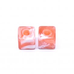 アクリルビーズ 立体正方形 オレンジ 10×28mm【100ヶ】