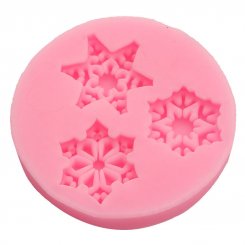 シリコンモールド クリスマス飾り雪の形 ピンク 50x10mm【2ヶ】