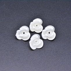 アクリルビーズ フラワー 花形 パールホワイト 6×14mm 【100ヶ】