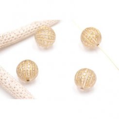 アクリルビーズ 丸玉 12mm クリアアンティークゴールド【20ヶ】