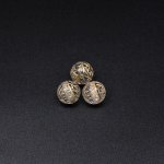 アクリルビーズ アンティーク調 丸玉 14mm クリア/ゴールド【500g（約350ヶ）】