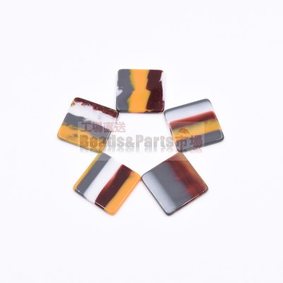 樹脂貼付けパーツ 四角形 17x17mm 【50ヶ(約28g)】
