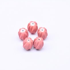 アクリルビーズ カボチャ スモークピンク 12×13mm【500g（約440ヶ）】