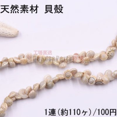 天然素材 貝殻 縦穴 ハンドメイド用【1連(約110ヶ)】